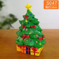 石膏娃娃涂色白胚涂鸦绘画手工diy公主存钱罐搪胶陶瓷益智玩具女 圣诞树高18cm