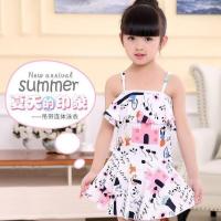 儿童泳衣女童中大童胖女童连体小公主裙式可爱女孩游泳衣/套装 8369粉色(优惠款) M(建议体重25-30斤)