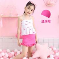 儿童泳衣女童泳衣女孩游泳衣连体分体套装中大童泳衣泳装 火烈鸟[送泳帽] 3XL[建议98-115斤]