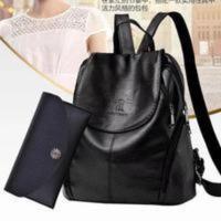 双肩包女真皮质感2021新款大容量软皮背包时尚简约旅行书包电脑包 真皮女包双肩包
