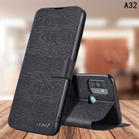 OPPOa32手机壳a72保护a93皮套a55翻盖a95全包a53防摔a8男a11x女a5 釉木黑+送纳米膜 A32