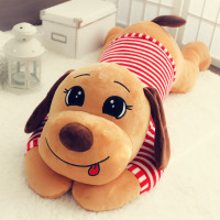 毛绒玩具狗睡觉抱枕公仔儿童节玩偶可爱闺蜜女孩娃娃生日礼物女生 原创狗[红白条纹] 50厘米(送小本)