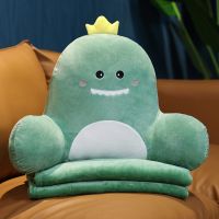 办公室座椅靠枕腰靠腰垫床上靠垫腰枕靠背垫椅子护腰沙发孕妇抱枕 恐龙 单个毯子无腰靠看清楚单个毯子