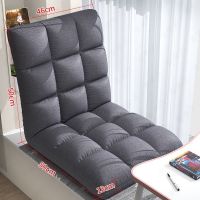懒人沙发床上靠背椅子单人宿舍折叠飘窗坐垫榻榻米座椅小沙发家用 深灰麻布 18格 送腰枕