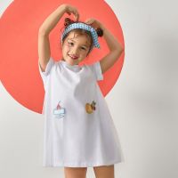 moomoo童装女童网纱连衣裙 亮白色 110/52