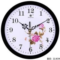 钟表挂钟客厅时尚简约大气时钟静音卧室长方形家用石英钟挂表 7672黑牡丹
