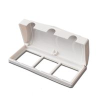 三联86型粘贴式自粘胶贴防水盒电源开关插座防溅盒保护罩盖三位 安装款 白色