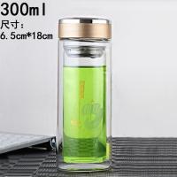 双层玻璃杯家用带把水杯办公茶杯男女士带手柄水杯子耐高温泡茶杯 300ml(直身可车载)