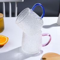 冷水壶玻璃水壶大容量家用凉水瓶泡茶壶耐热防爆开水杯凉茶壶套装 2只贵妃杯300ml(2色装 随机)