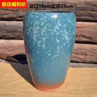 多肉老桩花盆紫砂透气创意室内阳台绿萝花盆特价甩货 天蓝平口16.8