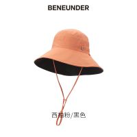 蕉下防晒帽女双面百搭渔夫帽大帽檐遮脸太阳帽子夏防紫外线遮阳帽 双面西柚粉-黑色