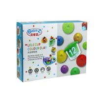 贝尊宝无毒儿童彩泥橡皮泥模具套装冰淇淋面条机男女孩过家家玩具 12色彩泥补充装(28g每杯)
