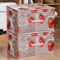 2只装布艺收纳箱大号整理箱储物盒玩具收纳盒冬季衣物整理箱组合 热恋玫瑰(防水) 26*20*16cm(8L)2只装