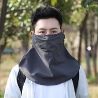夏季防晒面巾面罩钓鱼骑车遮脸护脸全方位防紫外线遮阳护颈围脖男 深灰色