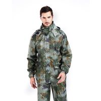 迷彩雨衣雨裤套装女防暴雨全身男成人电动车摩托车防水服户外骑行 军绿迷彩男套装+高档帽檐 M