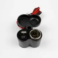 通用摩托车点烟器座电动车防水防风点烟器usb手机充电器改装配件 座充(不加点烟头)