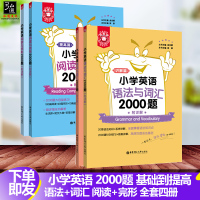 4册小学英语阅读与完形2000题+小学英语语法与词汇2000题附详解一二三四五六年级小学英语单词阅读与填空练习英语语法大