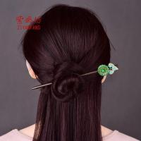 复古风发簪头饰步摇女古装盘发簪子汉服旗袍饰品配饰简约现代日常 绿色簪子148