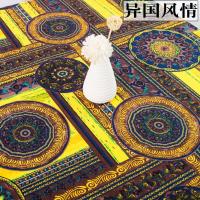 民族风波西米亚面料 印花棉麻服装布料复古手工DIY桌布拼布东南亚 异国风情 100*147cm