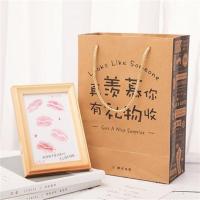 diy手工制作送男朋友生日礼物情侣纪念意义特别的七夕情人节 (经典相框+礼袋)送4张唇印纸 6寸