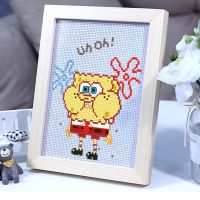 十字绣小件简单初学者小型小幅diy线绣可爱卡通2021新款儿童动漫 海绵宝宝 棉线款12*16cm
