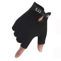机车摩托车半指手套男骑行薄款夏季防滑山地车自行车骑手战术手套 5.11半指黑 一双装(无赠品)