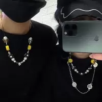 同款ins骷髅钛钢蝴蝶骰子笑脸嘻哈百搭项链手链蹦迪男女潮 骰子[手链]