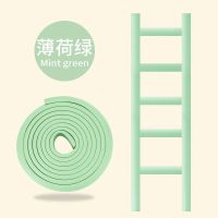 学生宿舍楼梯脚踏垫寝室爬梯上铺脚踩梯子脚垫海绵台阶防滑硌脚贴 浅绿色 四个防撞角-免贴款