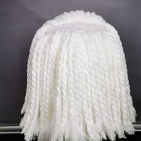 好巴适丝拖新棉线吸水拖把家用PVC木地板打蜡地拖丝棉不掉毛线拖 白色断尾纤维拖把头