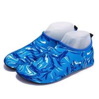 男女浮潜潜水鞋沙滩袜防滑跑步机宝宝成人瑜伽拖鞋儿童涉水游泳 迷彩蓝 38-39码(适合37-38)