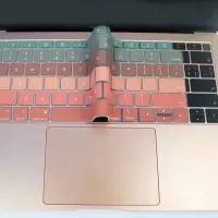 苹果笔记本彩色渐变键盘保护膜透明 A1466/A1369 硅胶透明键盘膜