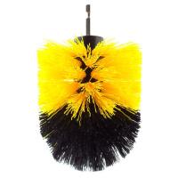 电钻刷加长杆组合两件套厨房浴室杯子管道家用塑料电动清洁刷子 3.5寸球形刷黄色