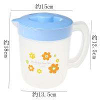 振兴 大容量塑料凉水壶 1950ML豆浆果汁花茶壶带盖 耐热带茶隔壶 蓝色