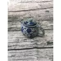 青花瓷茶壶蓝牡丹茶壶带过滤网陶瓷茶壶茶杯复古中式茶壶茶具 中号壶约250毫升