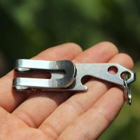 不锈钢腰挂皮带夹三合一多功能金属钱夹钥匙扣EDC工具户外开瓶器 不锈钢钱夹