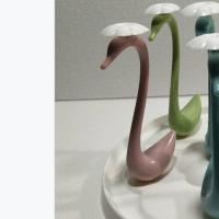 玻璃杯置物架沥水挂架旋转收纳放茶杯的杯架带托盘家用水杯架子 3根鸭嘴支架(颜色随机 可备注)