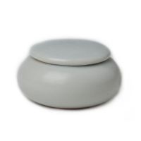 开片汝窑迷你扁罐香粉存储瓶便携防潮密封罐陶瓷石斛储藏茶叶罐 55ml汝窑扁罐