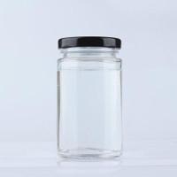 新款200ml直筒晶白料玻璃瓶蜂蜜燕窝果酱密封罐玻璃包装 黑色盖200ml(10只装)