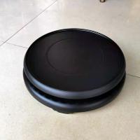 旋转竹木底座实木质圆形陶瓷鱼缸花盆花瓶绿萝吊兰奇石防水木托盘 旋转无声轴承款内径8厘米高5.5