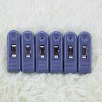 [破损包补]加厚塑料衣夹子防风晒晾夹小夹子晒衣架夹子衣架夹子 深蓝色[6个]