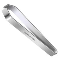 加厚不锈钢猪毛夹拔毛钳厨房拔鸭毛猪毛夹子除鸡毛拔鱼骨鱼刺镊子 普通款 平口夹