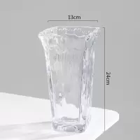 西班牙风格手工插花玻璃花瓶北欧欧式透明客厅摆件现代简约水培 花边西班牙-透明 中等
