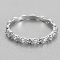 施家指环戒指玫瑰金白金奥地利水晶女对戒送女友生日礼物 5号 10-12 白金 普通盒子