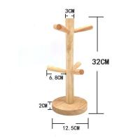 简约ins 创意家用水杯架马克杯架木质杯架置物架倒挂杯子架收纳架 水杯架--橡胶木