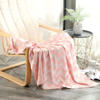 超柔吸汗透气毛巾被竹纤维毛巾被夏凉毛巾被盖毯新生儿夏季小被子 奶油粉 110*130