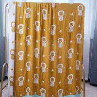 竹纤维夏凉被全竹夏款盖被午休被毯子薄空调被凉感薄款纱布毛巾被 狮子黄[尺寸1.5*2]