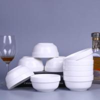 创意方形饭碗10只套装微波炉陶瓷碗骨瓷吃饭小碗景德镇米饭碗方碗 纯白4.5英寸护边碗-10碗送10筷