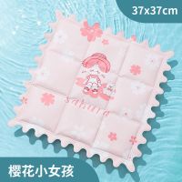 夏季冰垫坐垫免注水凝胶透气学生冰凉枕夏天凉垫汽车水袋降温椅垫 樱花小女孩 九宫格37*37