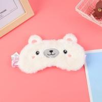 工厂直销2020年新品可爱毛绒白色小熊遮光眼罩亲肤睡眠眼罩 小白熊眼罩