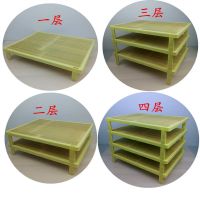 [买三送二]多层叠加竹青饺子托盘盖帘饺子帘包子馒头盘篦子餐垫 方形40*31cm一层